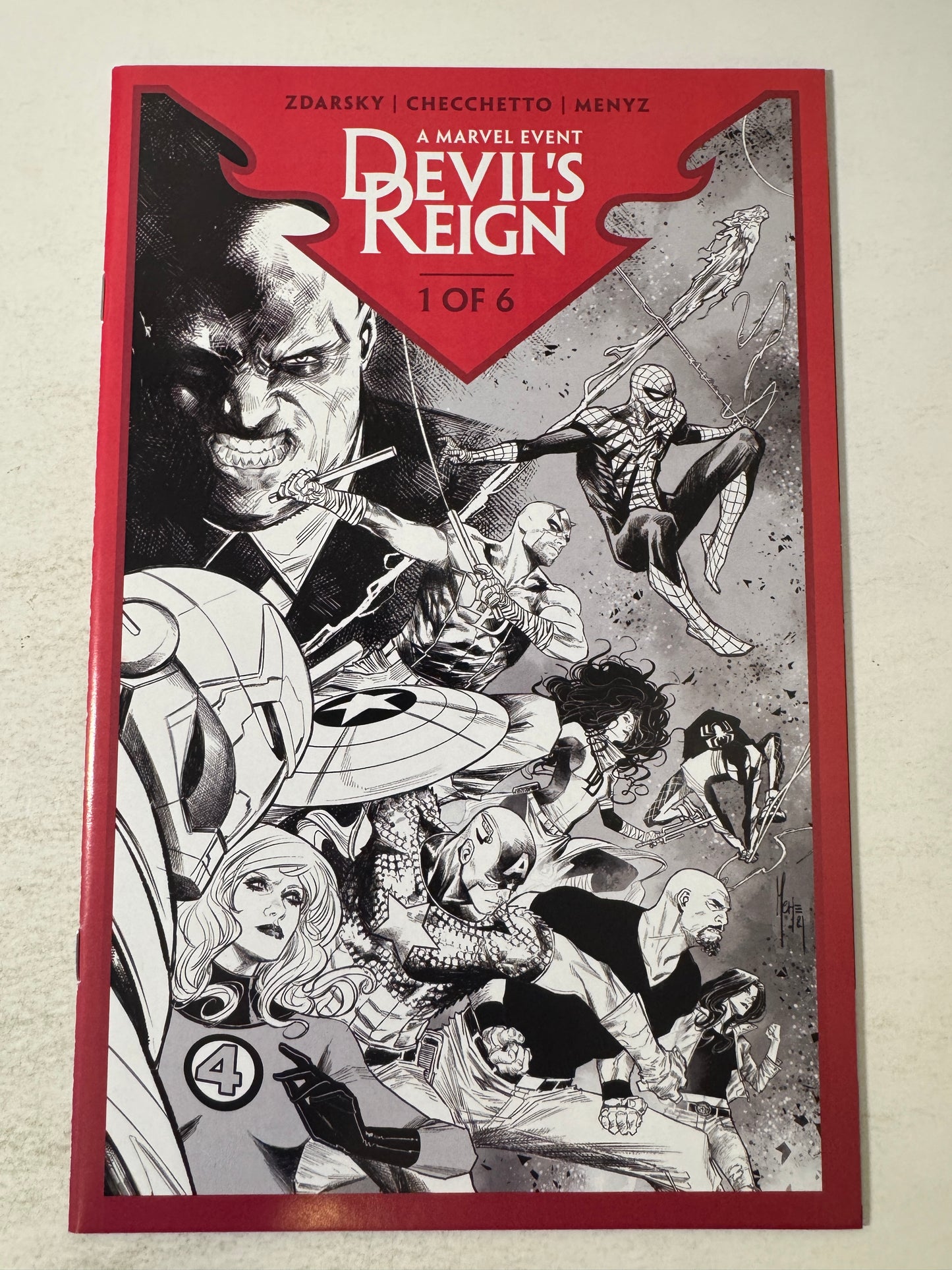 DEVIL'S REIGN #1 NM 2nd Print B/W Variant