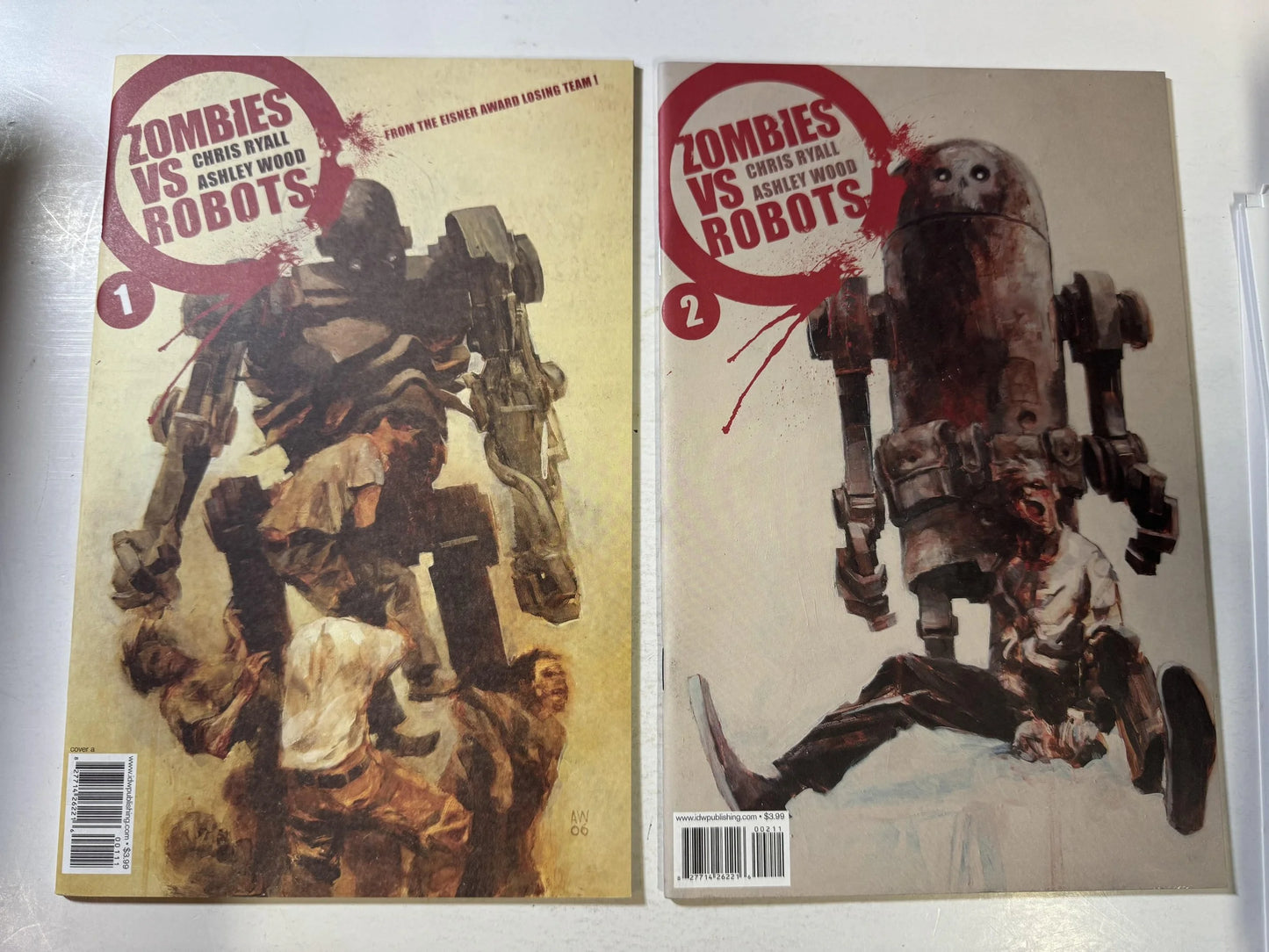 ZOMBIES VS ROBOTS #1-2 NM Set Ashley Wood Covers