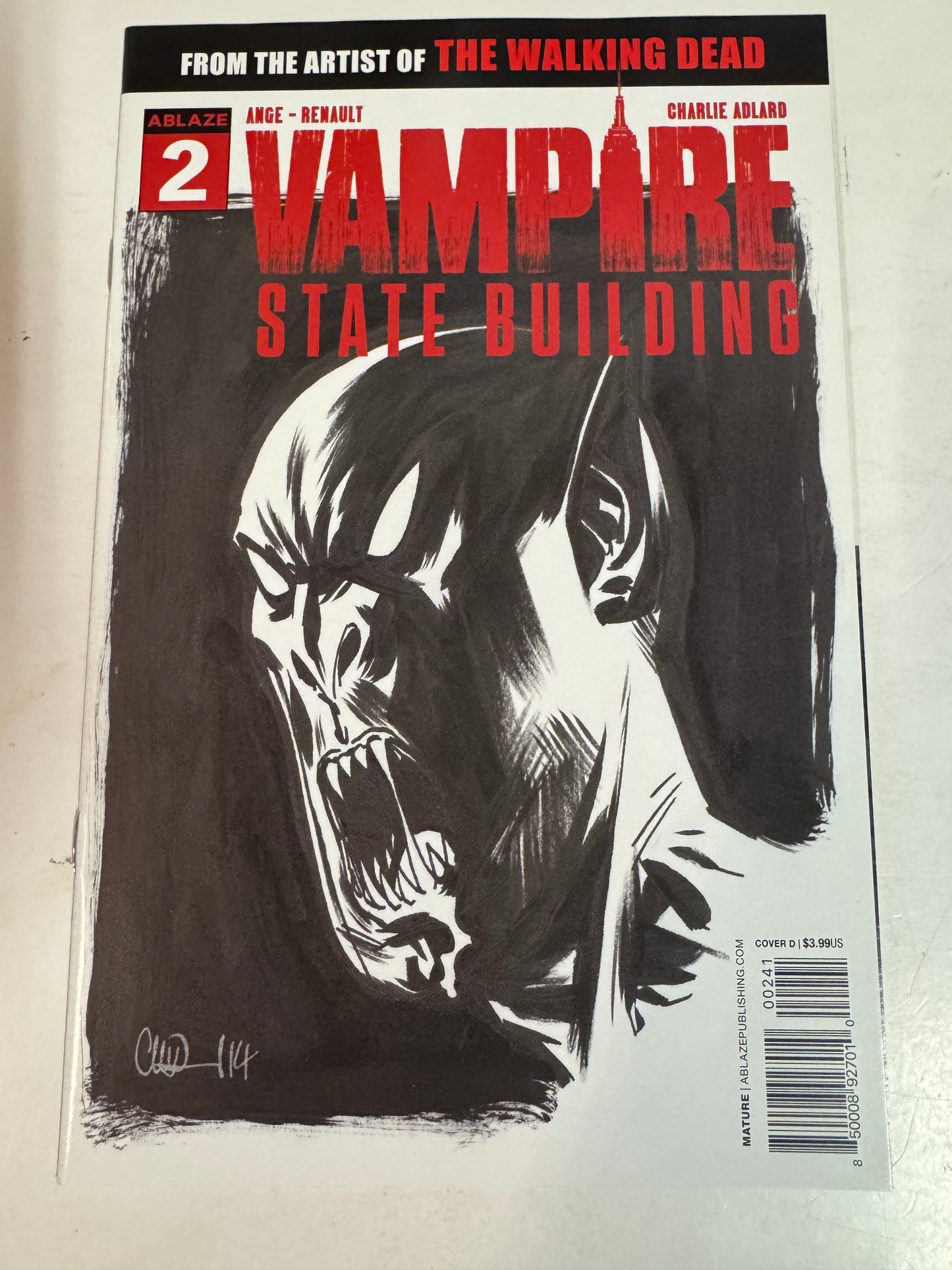 VAMPIRE STATE BUILDING #2 NM D Charlie Adlard Sketch Variant