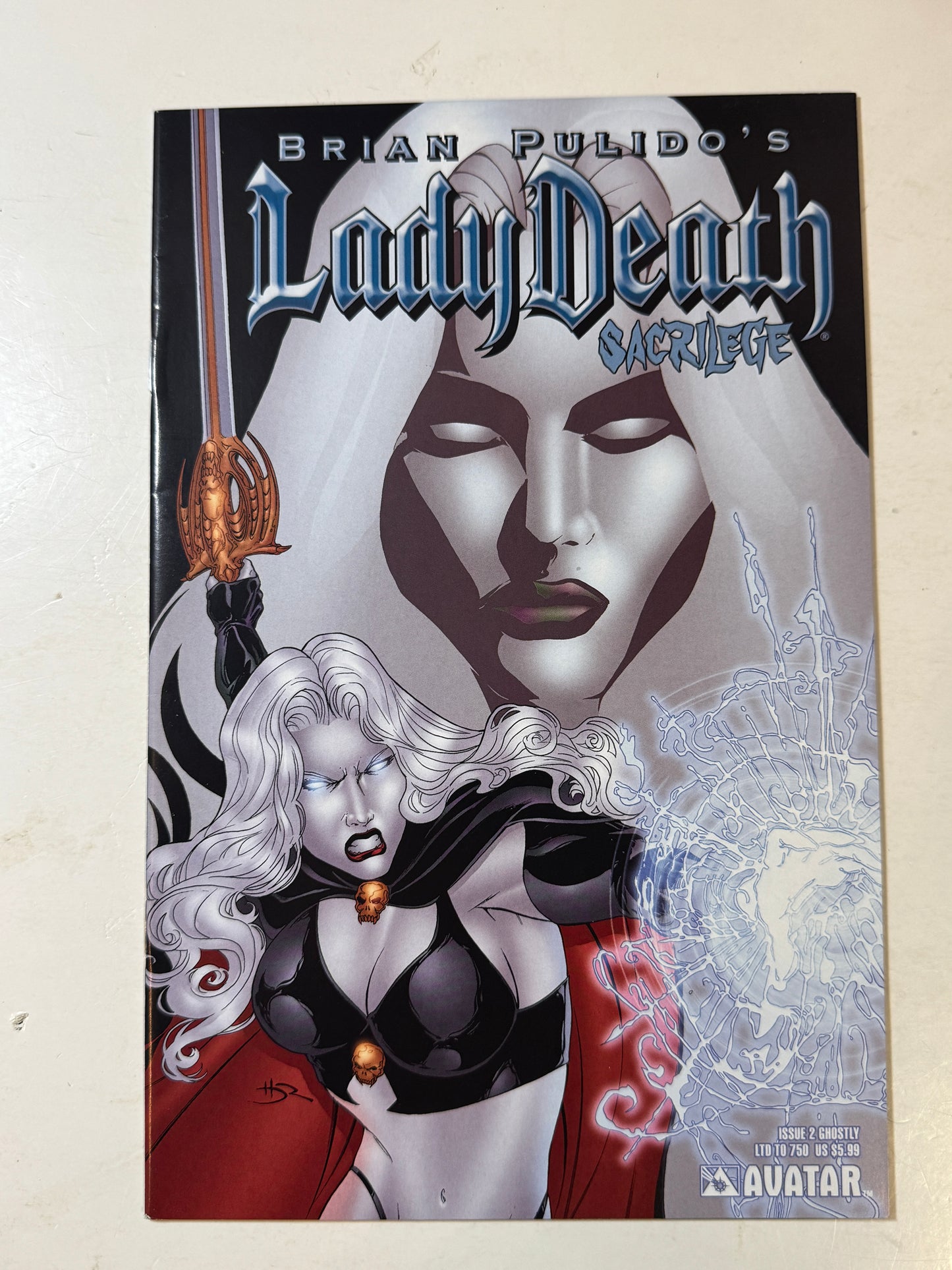 LADY DEATH Sacrilege #2 NM- Ghostly Variant LTD 750