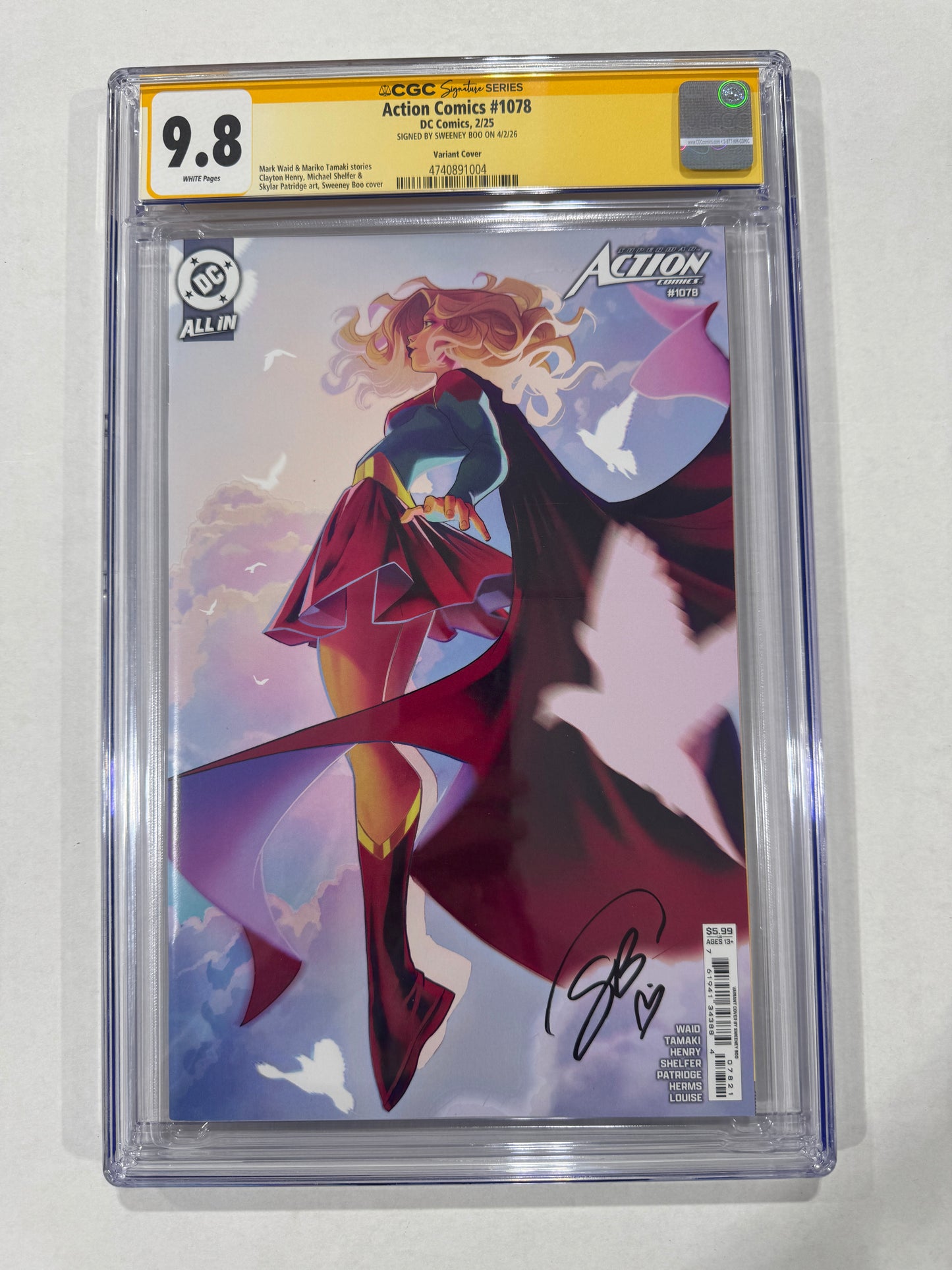 ACTION COMICS #1082 CGC SS 9.8 Sweeney Boo Supergirl Variant SIGNED