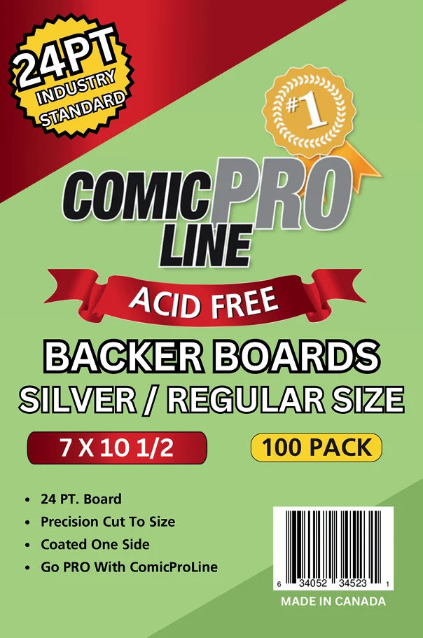 COMIC PRO LINE 24pt REGULAR/SILVER COMIC BOARDS - 100 Pack