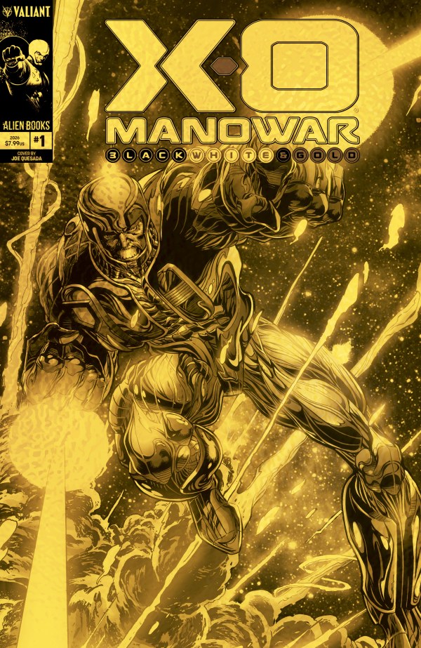 PRE-SALE: X-O Manowar: Black, White & Gold #1 Variant D Foil (Quesada GOLD VERSION)
