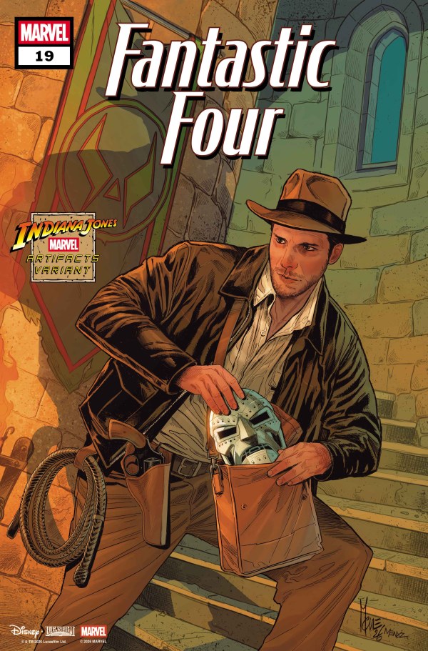 PRE-SALE: FANTASTIC FOUR #19 MARCO CHECCHETTO INDIANA JONES MARVEL ARTIFACT VARIANT