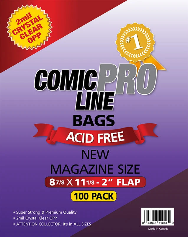 COMIC PRO LINE NEW MAGAZINE SIZE BAGS 100 Pack