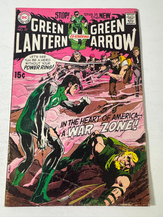 GREEN LANTERN GREEN ARROW #77 VG Neal Adams Cover
