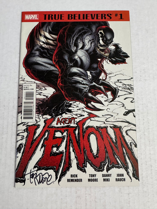 VENOM #1 Vol 2 NM Joe Quesada True Believers Variant SIGNED by Tony Moore