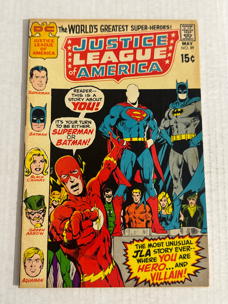 JUSTICE LEAGUE OF AMERICA #89 FN+ Neal Adams Cover