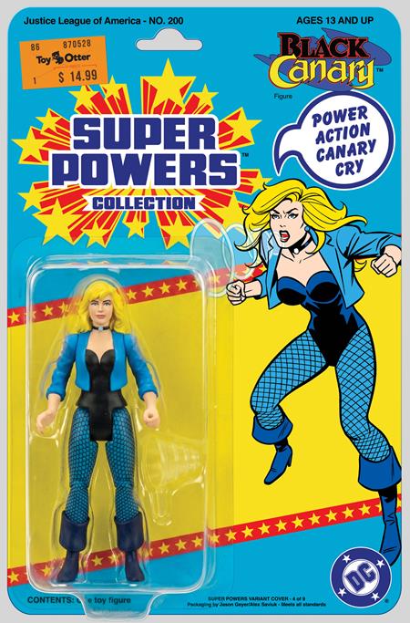 PRE-SALE: JUSTICE LEAGUE OF AMERICA #200 FACSIMILE EDITION CVR B JASON GEYER & ALEX SAVIUK BLACK CANARY SUPER POWERS ACTION FIGURE VAR