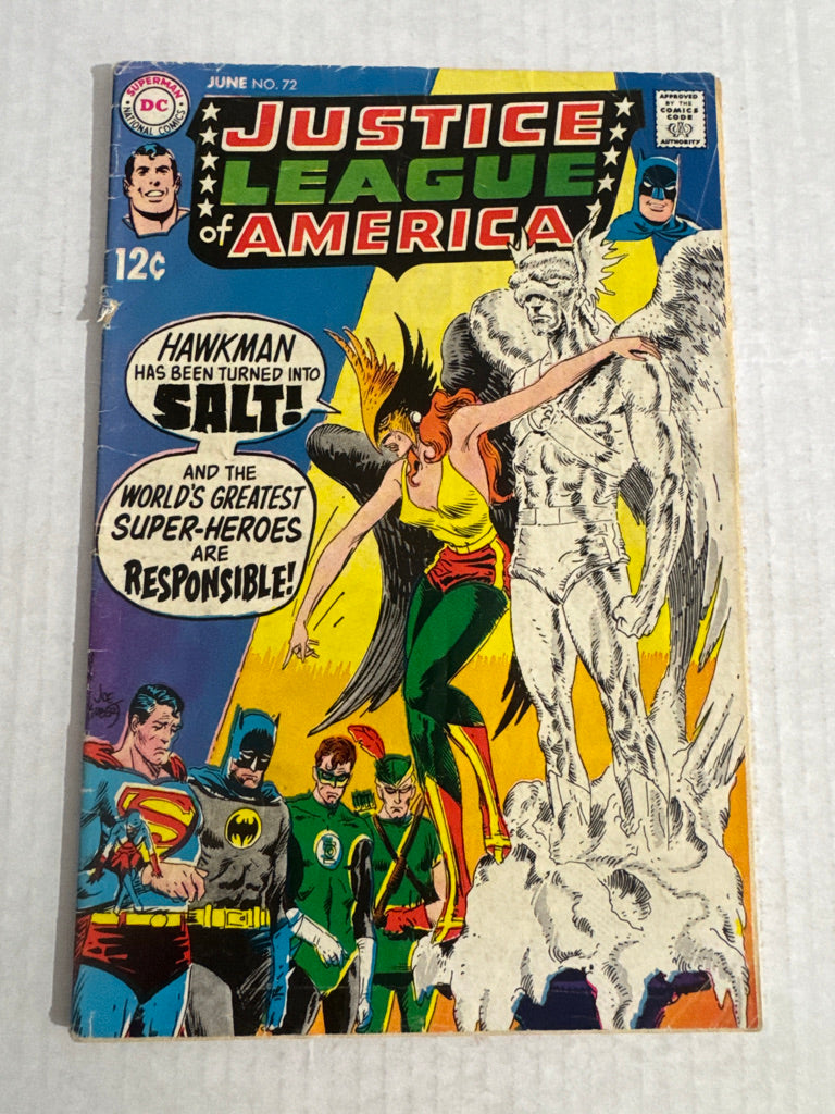 JUSTICE LEAGUE OF AMERICA #72 GD+ Joe Kubert Cover