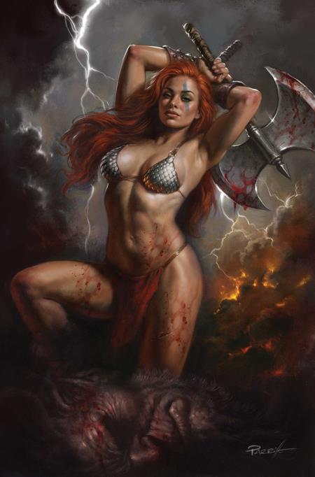 PRE-SALE: RED SONJA SHE DEVIL WITH A SWORD #4 CVR F LUCIO PARRILLO METAL PREMIUM VAR