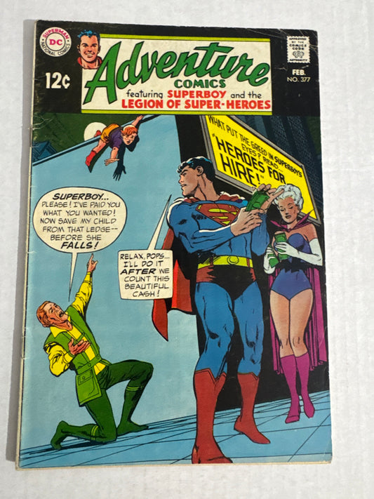 ADVENTURE COMICS #377 VG Neal Adams Cover