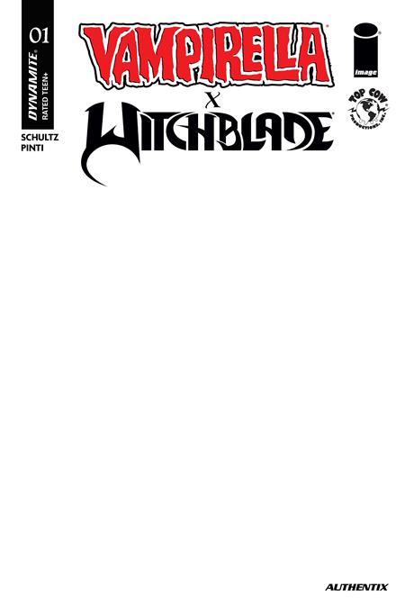 PRE-SALE: VAMPIRELLA X WITCHBLADE SPECIAL #1 (ONE SHOT) CVR F BLANK AUTHENTIX VAR