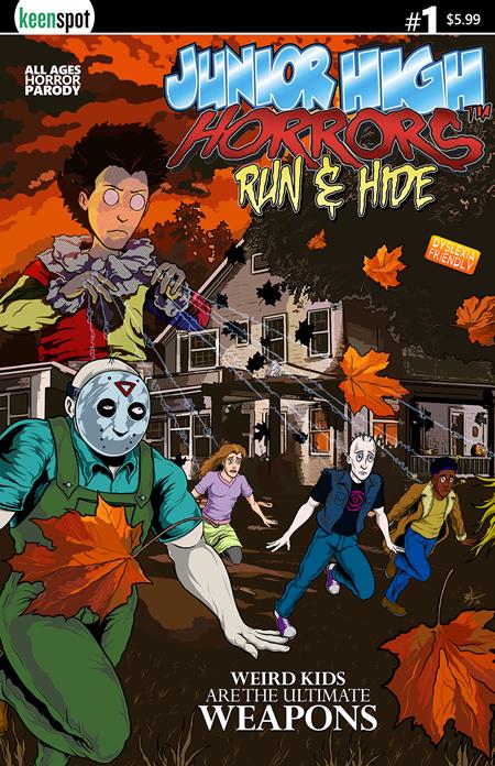 PRE-SALE: JUNIOR HIGH HORRORS RUN & HIDE #1 (ONE SHOT) CVR A ERIC KENT WEAPONS SPOOF BAGGED WITH TRADING CARD