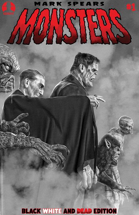 PRE-SALE: MARK SPEARS MONSTERS #1 7TH PTG BLACK WHITE & DEAD EDITION CVR A MARK SPEARS BLOOD SEEKERS