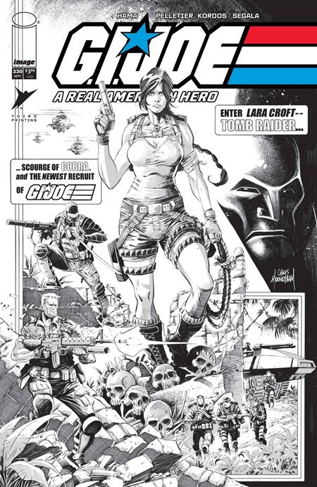 PRE-SALE: GI JOE A REAL AMERICAN HERO #330 3RD PTG CVR B CHRIS MOONEYHAM B&W VAR