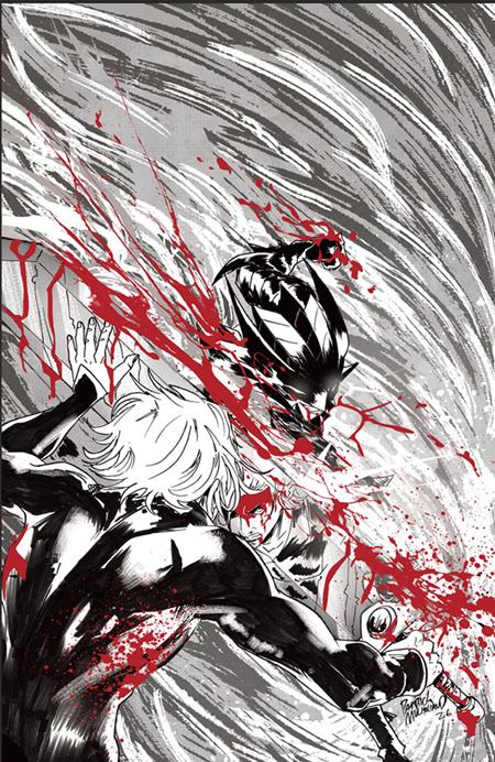 PRE-SALE: FIREBORN #5 CVR E PATRICK MULHOLLAND BLACK AND WHITE AND BLOOD VIRGIN CARDSTOCK VAR