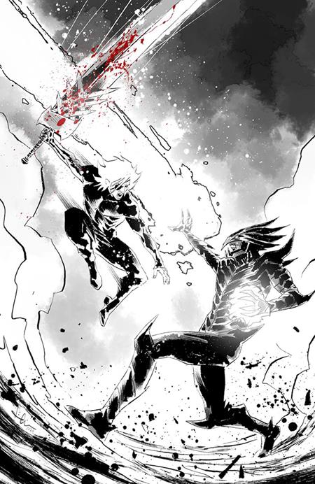 PRE-SALE: LOST FANTASY #13 CVR E LUCA CASALANGUIDA BLACK AND WHITE AND BLOOD VIRGIN CARDSTOCK VAR