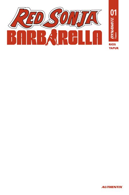 PRE-SALE: RED SONJA BARBARELLA #1 CVR H BLANK AUTHENTIX VAR