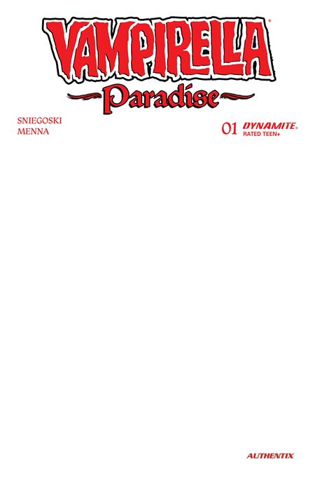 PRE-SALE: VAMPIRELLA PARADISE #1 CVR G BLANK AUTHENTIX VAR
