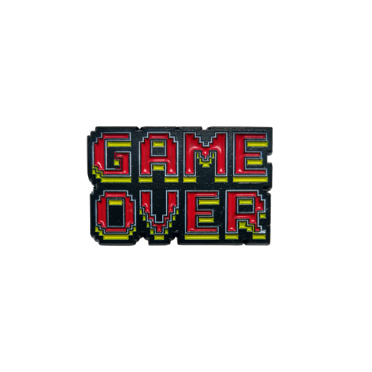 FP ORIGINAL GAMING GAME OVER ENAMEL PIN BADGE
