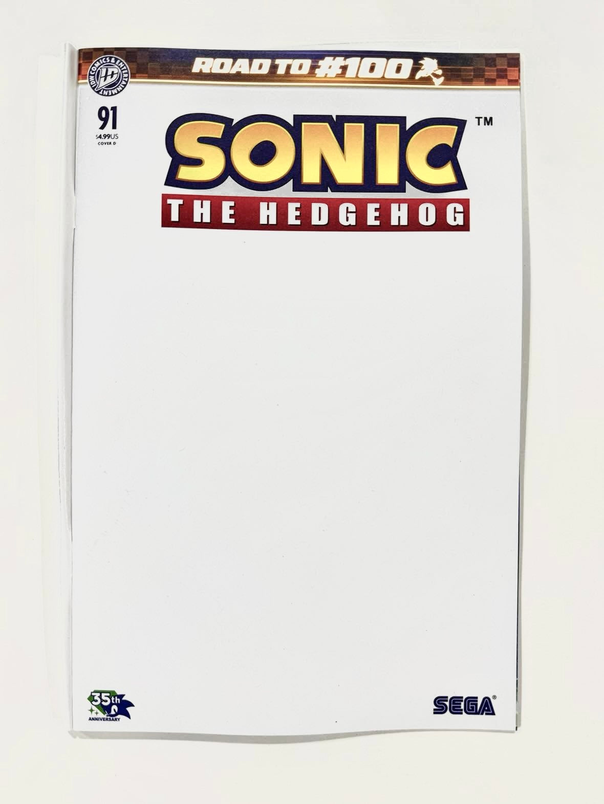 SONIC THE HEDGEHOG #91 NM Cover D Blank Variant