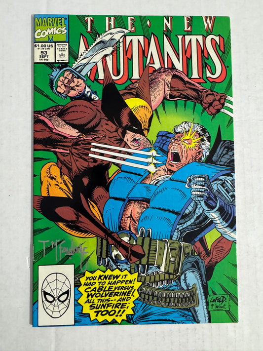 NEW MUTANTS #93 VF SIGNED by Todd McFarlane