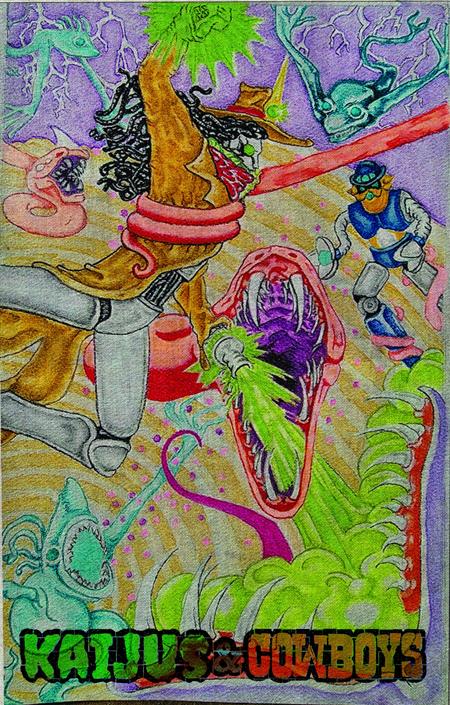 PRE-SALE: KAIJUS AND COWBOYS #3 (OF 12) CVR C HEATHER EWERS TAPESTRY VAR