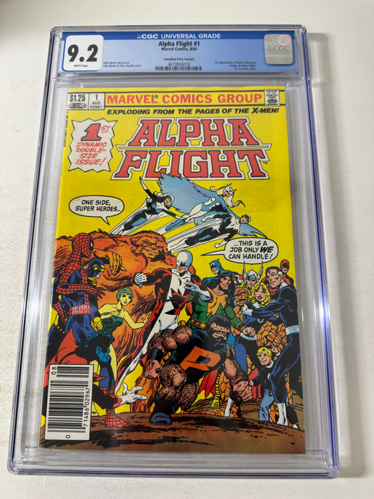 ALPHA FLIGHT #1 9.2 CGC John Byrne Cover CANADIAN PRICE VARIANT 1ST APPEARANCE