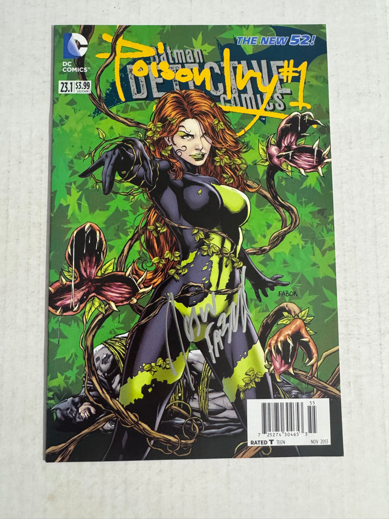 DETECTIVE COMICS #23.1 POISON IVY #1 Vol 2 VF+ SIGNED by Jason Fabok NEWSSTAND