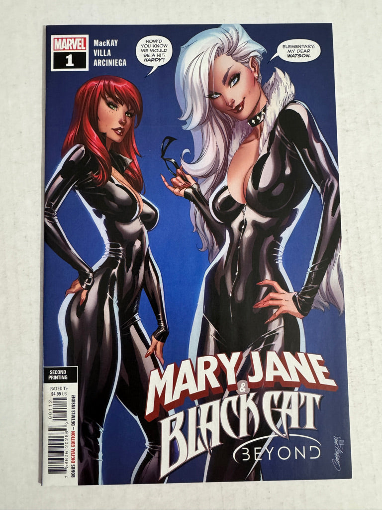 MARY JANE & BLACK CAT Beyond #1 NM 2nd Print Blue J Scott Campbell Variant