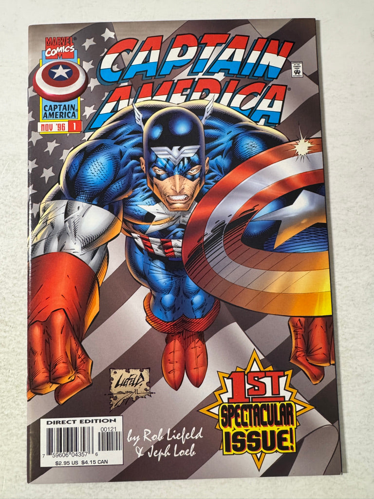 CAPTAIN AMERICA #1 Vol 2 NM Rob Liefeld Variant 1ST APPEARANCE