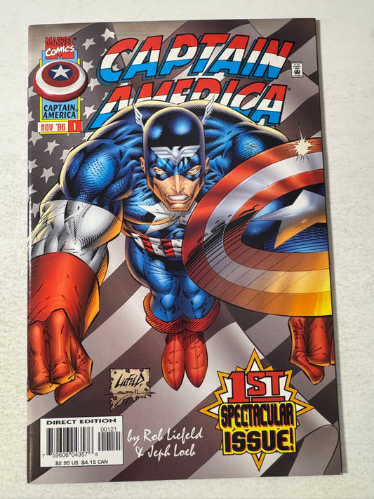 CAPTAIN AMERICA #1 Vol 2 NM Rob Liefeld Variant 1ST APPEARANCE