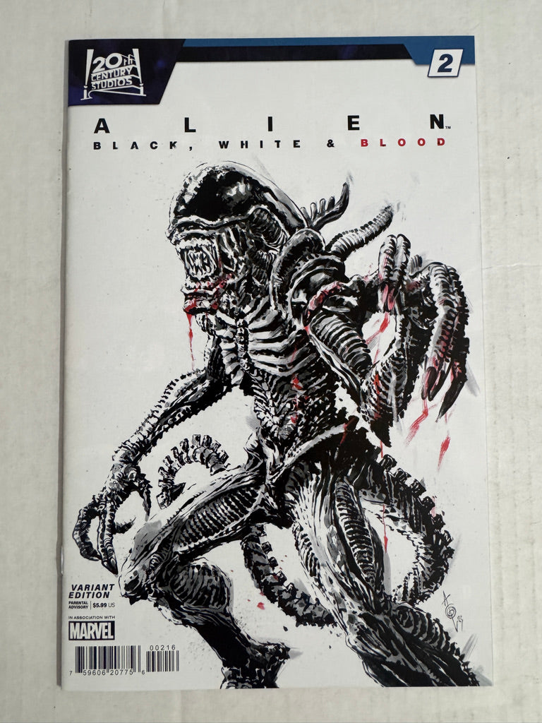 ALIEN BLACK WHITE & BLOOD #2 NM 1:25 Alan Quah Variant