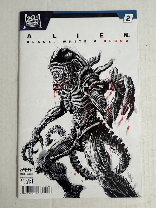 ALIEN BLACK WHITE & BLOOD #2 NM 1:25 Alan Quah Variant