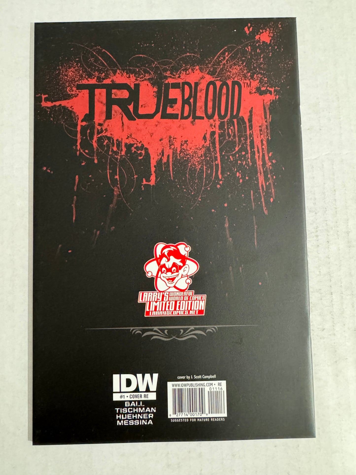 TRUE BLOOD #1 NM Larry's Wonderworld Exclusive J SCOTT CAMPBELL Red Foil Variant