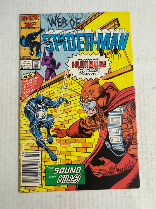WEB OF SPIDER-MAN #19 VF- 1ST APPEARANCE NEWSSTAND SIGNE by Marc Silvestri