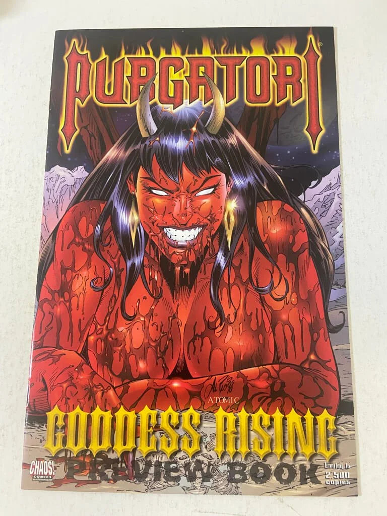 PURGATORI Goddess Rising Preview Book NM LTD to 2500 Al Rio Cover
