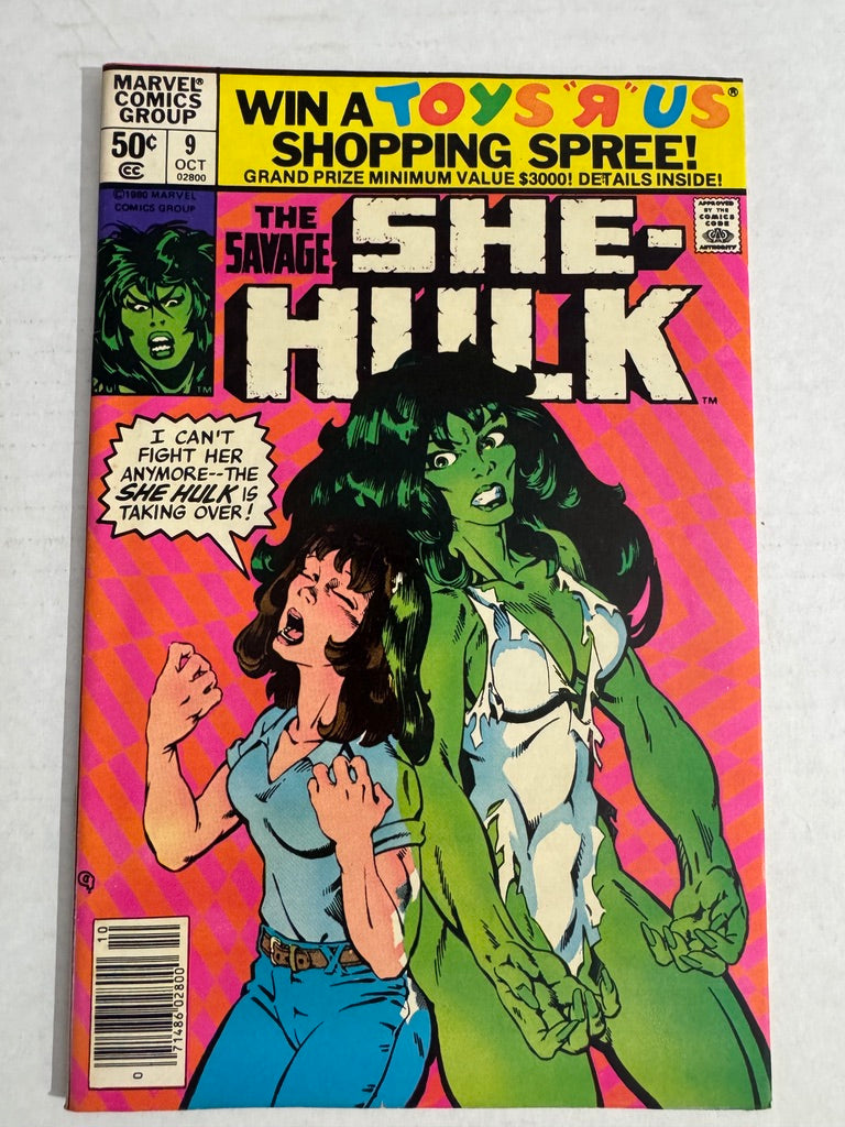 SAVAGE SHE-HULK #9 VF+ NEWSSTAND 1ST APPEARNACE