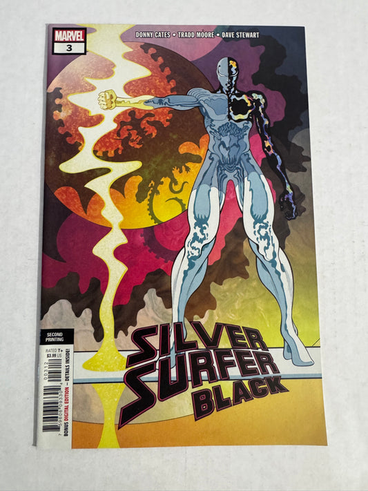 SILVER SURFER BLACK #3 NM 2nd Print Tradd Moore Variant