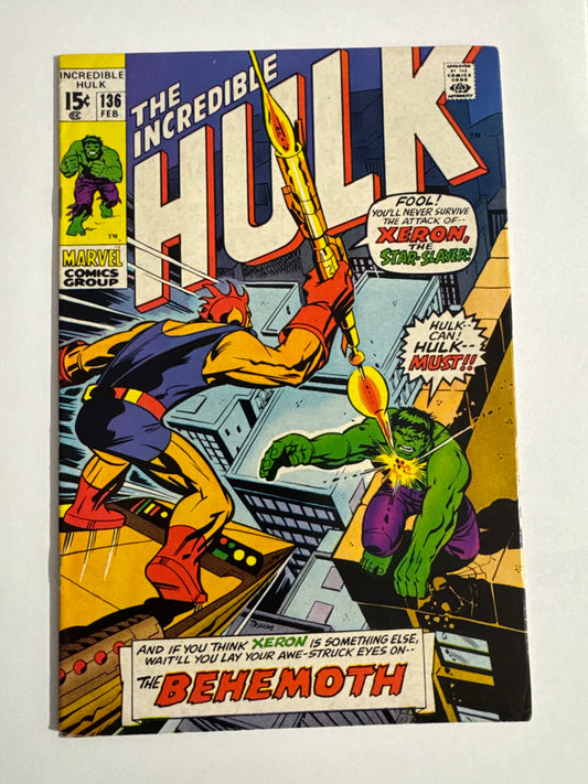 INCREDIBLE HULK #136 FN+ 1ST APPEARANCE