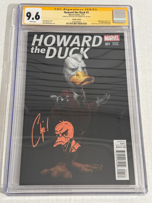 HOWARD THE DUCK #1 CGC SS 9.6 1:15 Ryan Meinerding Variant SIGNED & REMARKED by Chip Zdarsky