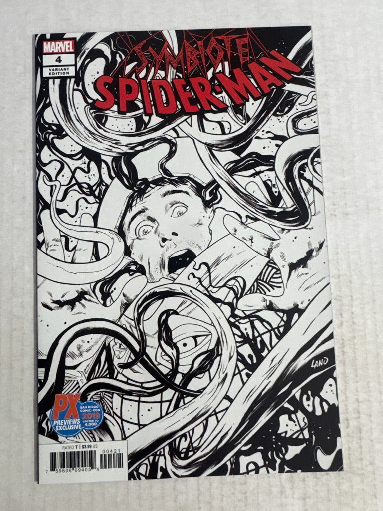 SYMBIOTE SPIDER-MAN #4 NM Greg Land SDCC B/W Variant LTD 4000