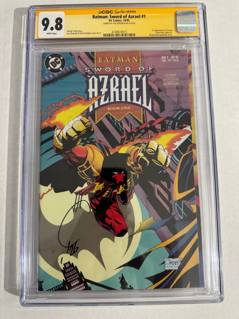 BATMAN SWORD OF AZRAEL #1 CGC SS 9.8 SIGNED by Joe Quesada 1ST APPEARANCE