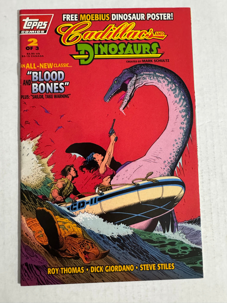 CADILLACS AND DINOSAURS Blood and Bones #2 VF/NM W/ Moebius Poster