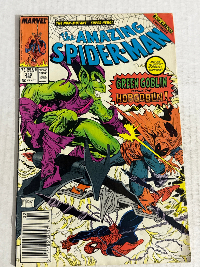 AMAZING SPIDER-MAN #312 VG Todd McFarlane Cover NEWSSTAND