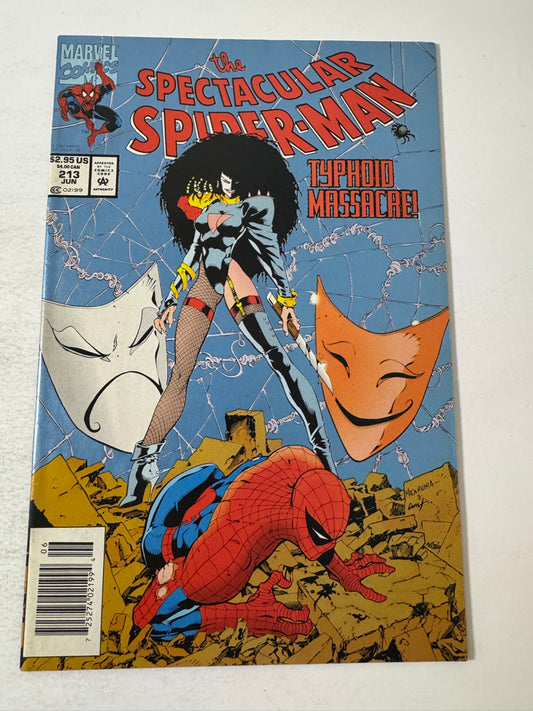 SPECTACULAR SPIDER-MAN #213 VF NEWSSTAND Joe Madureira Cover