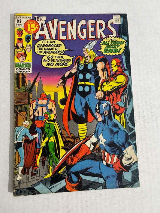 AVENGERS #92 VG- Neal Adams Cover