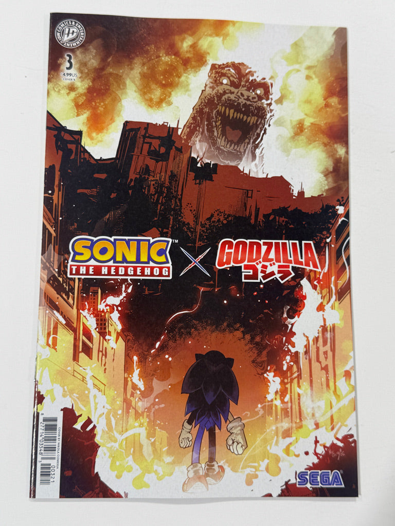 SONIC THE HEDGEHOG X GODZILLA #3 NM B Variant