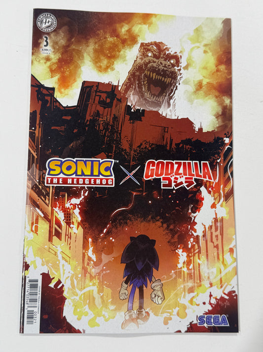 SONIC THE HEDGEHOG X GODZILLA #3 NM B Variant